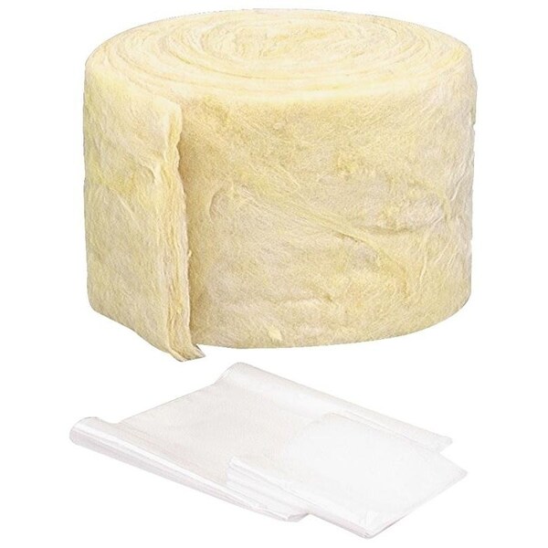 MD 0 Pipe Insulation Wrap, 25 ft L, 12 in Thick, Fiberglass, Yellow